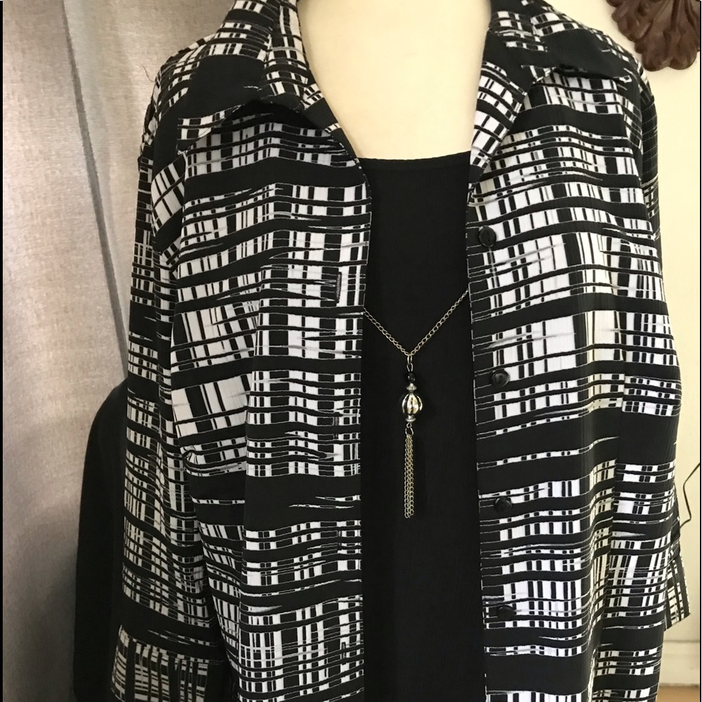 Jacket and tshirt attaches with necklace